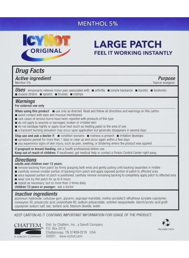 Icy Hot, Topical Analgesic Back Patch, 5 Count - Image 4